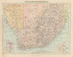 Cape Colony and South Africa map, c1895