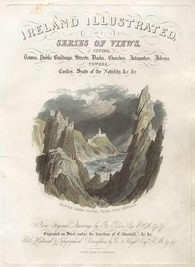 Ireland, Howth Lighthouse, from the Needles, 1831