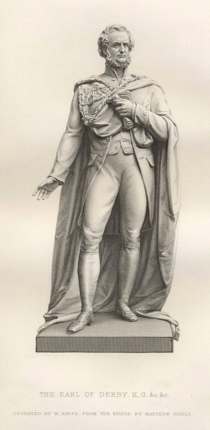 Earl of Derby (Edward Smith-Stanley), sculpture, 1875