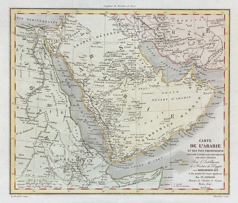 Arabia map, 1847