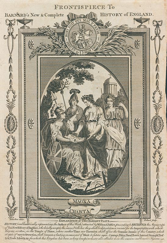 Allegorical frontispiece to Barnard's History of England, published 1783