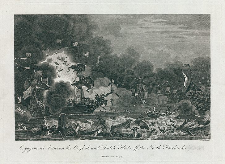 Naval, Battle off North Foreland between English & Dutch in 1652, published 1781