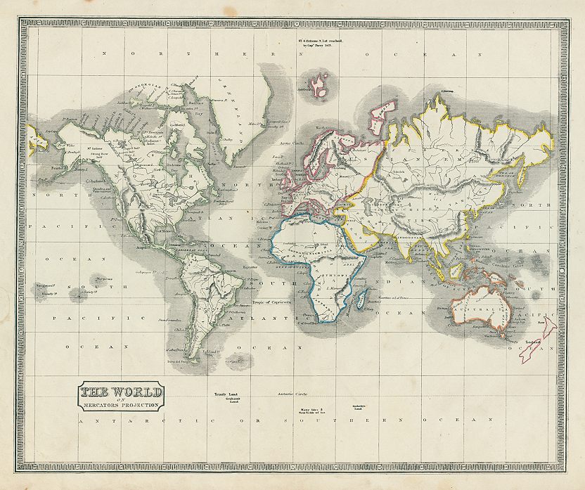 The World on Mercator's Projection, 1844
