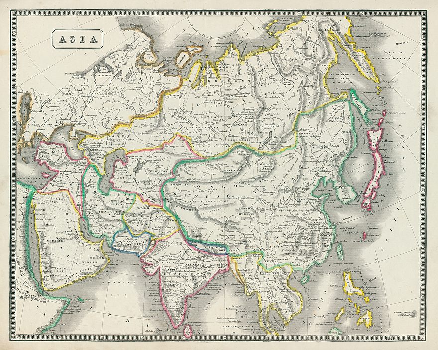 Asia map, 1844