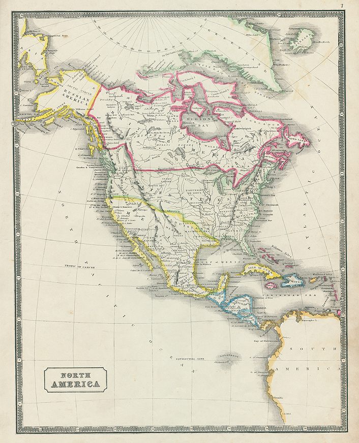 North America map, 1844