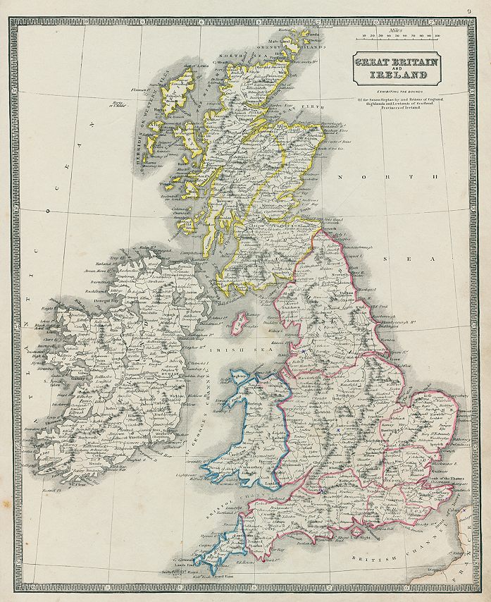 Great Britain & Ireland map, 1844