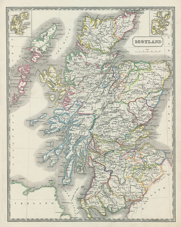 Scotland map, 1844