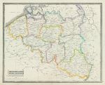 Belgium map, 1844