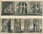 Iran, Persepolis, carved figures on Pilasters, two plates, 1745