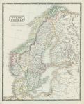 Sweden & Norway map, 1844