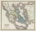 Greece map, 1844