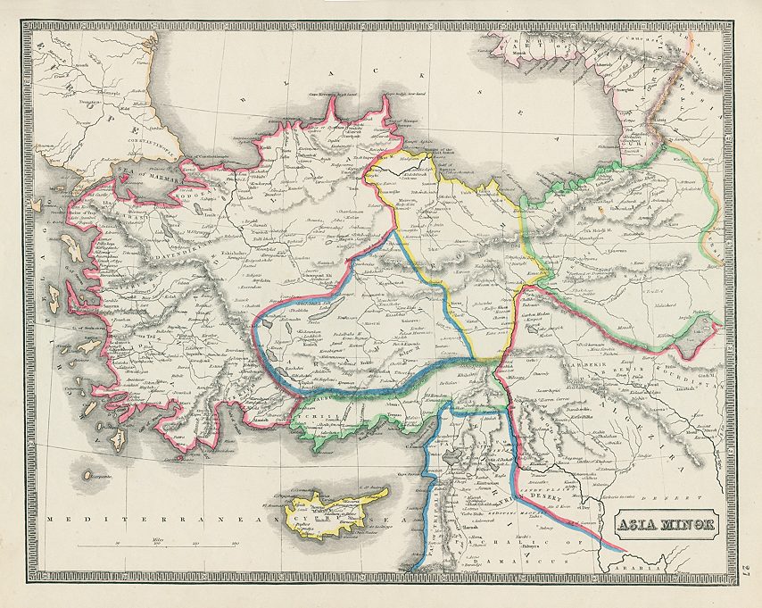 Asia Minor map, 1844