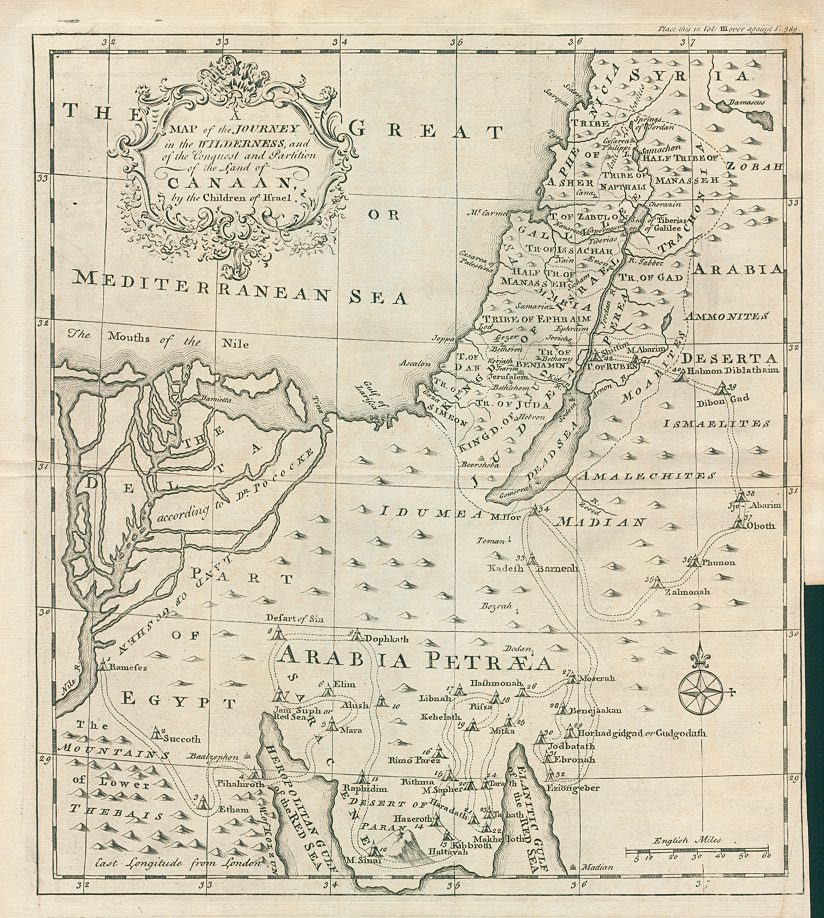 Egypt / Canaan, A map of the journey in the wilderness ..., 1745