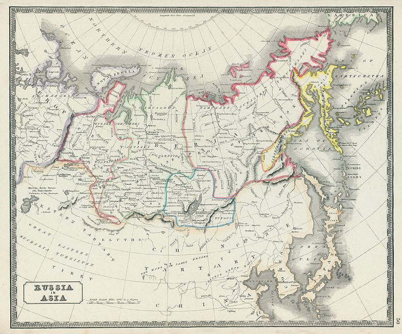 Russia in Asia map, 1844