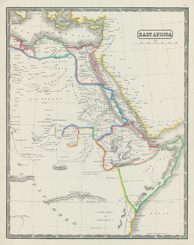 East Africa map, 1844