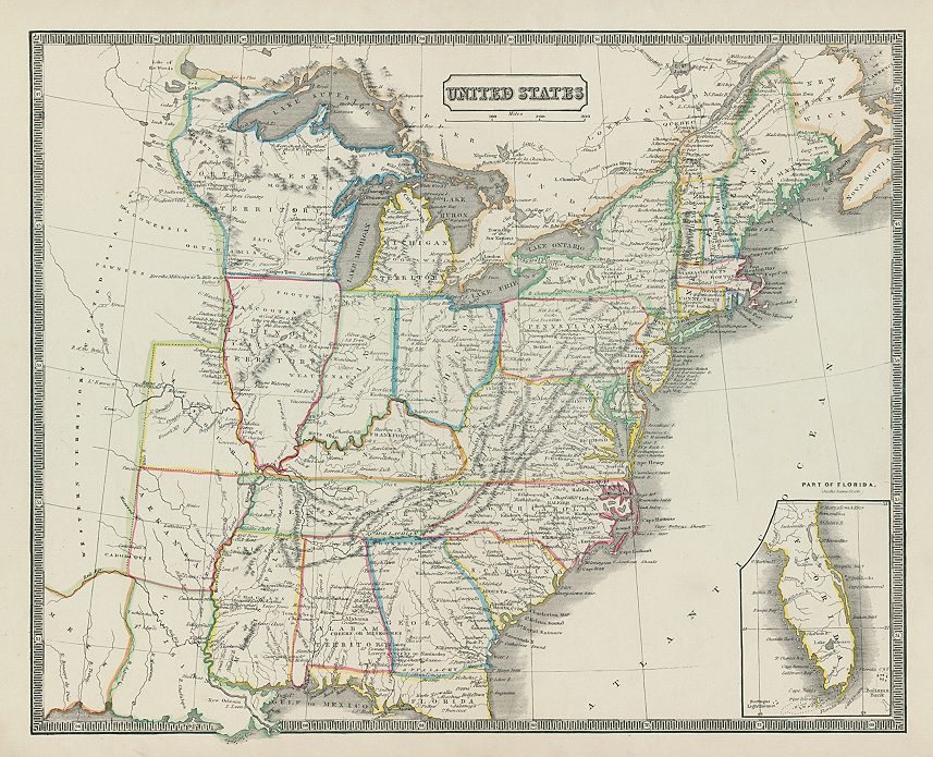 United States map, 1844