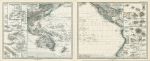 Pacific Ocean with many Islands (2 maps), 1877