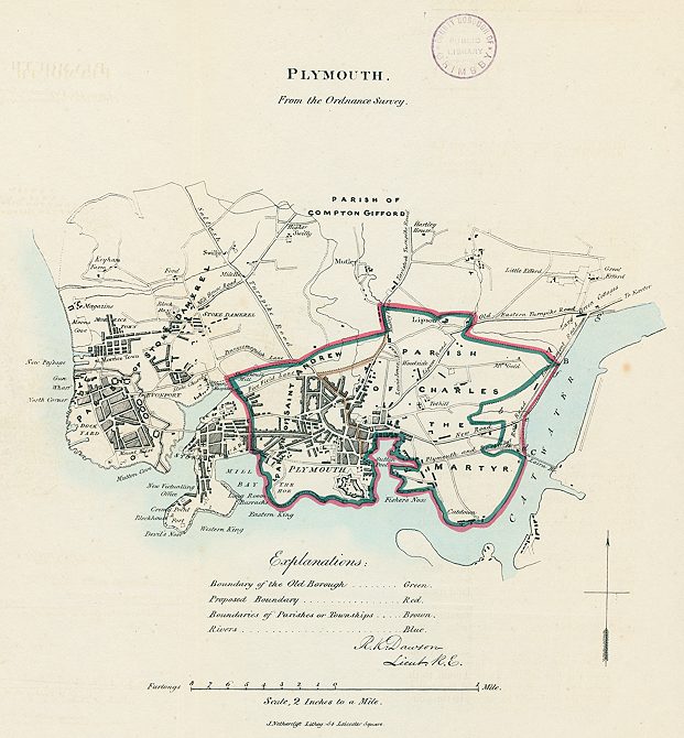 Devon, Plymouth plan, Dawson, 1837