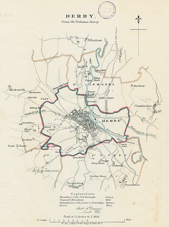 Derby plan, Dawson, 1837