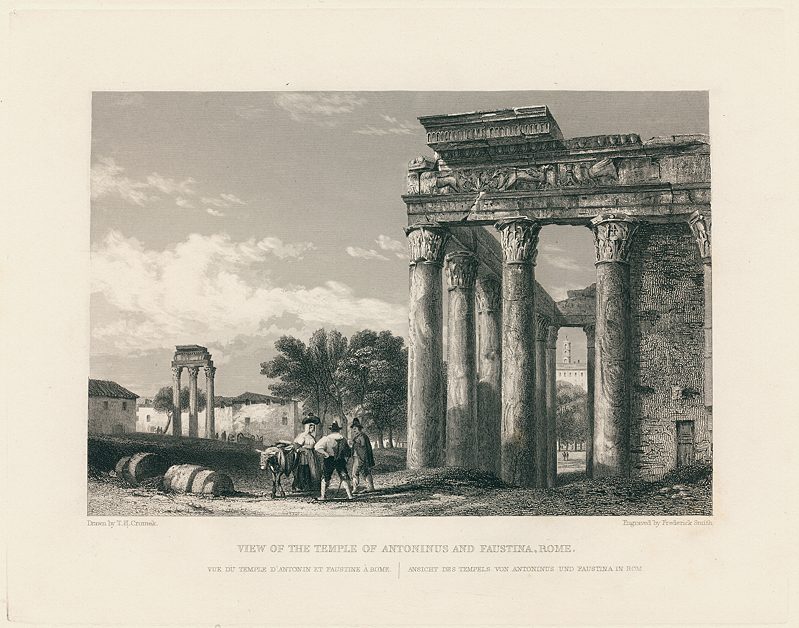 Italy, Rome, Temple of Antoninus Pius and Faustina, 1840
