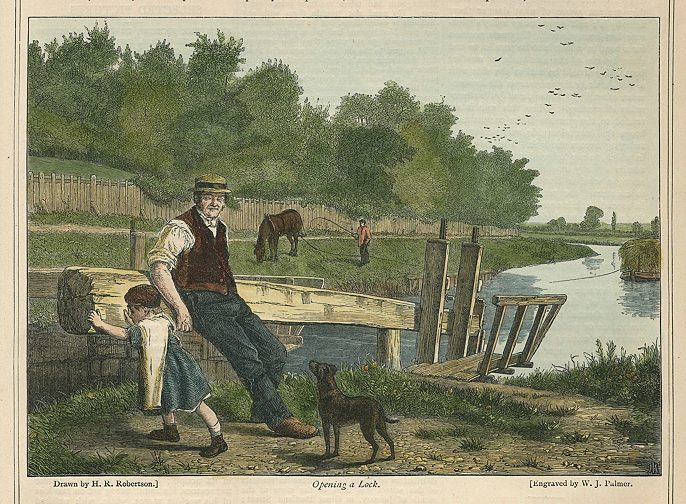 Oxfordshire, River Thames, Opening a Lock, 1873