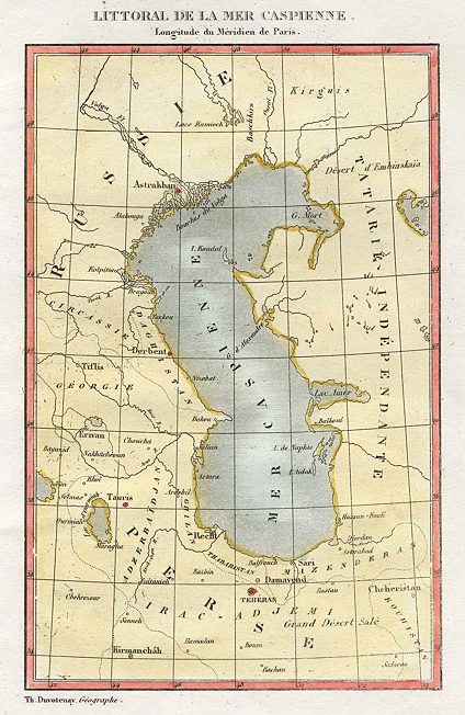 Caspian Sea map, 1838