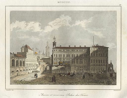 Russia, Moscow, Old and New Tsar's Palace, 1838