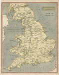 Ancient England and Wales map, 1874