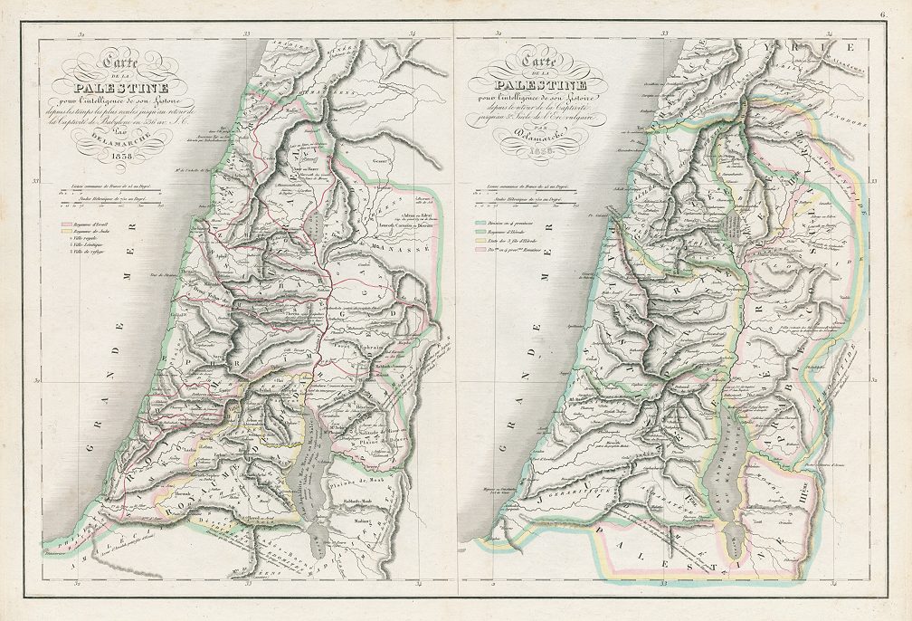Ancient Palestine, two maps, 1839