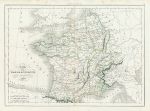 Ancient France map, 1839