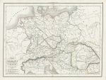 Ancient Germany map, 1839