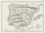 Spain & Portugal map, 1839