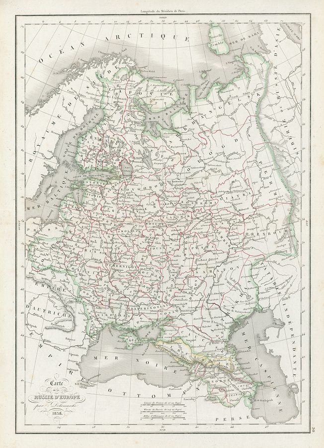 Russia map, 1839