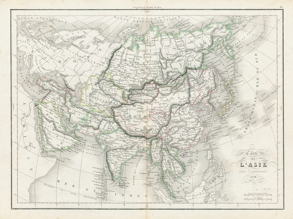 Asia map, 1839