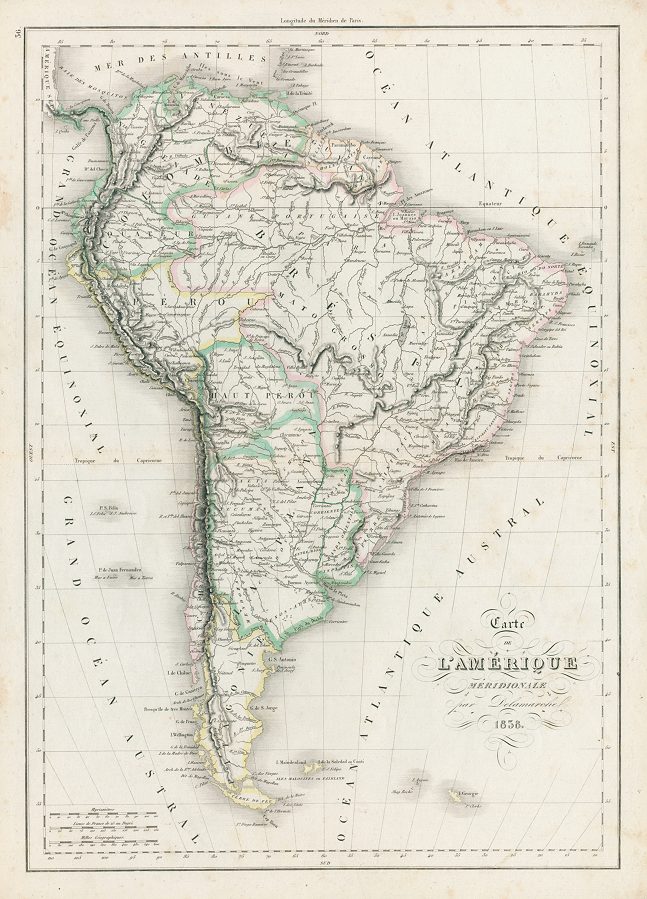 South America map, 1839