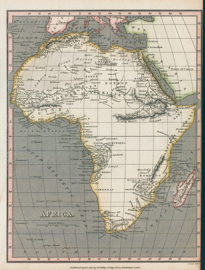 Africa map, 1811