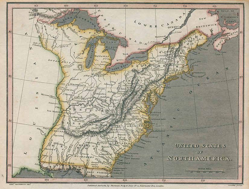 United States map, 1811