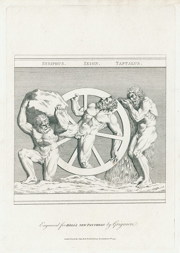 Greek Gods - Sysiphus, Ixion and Tantalus, 1790
