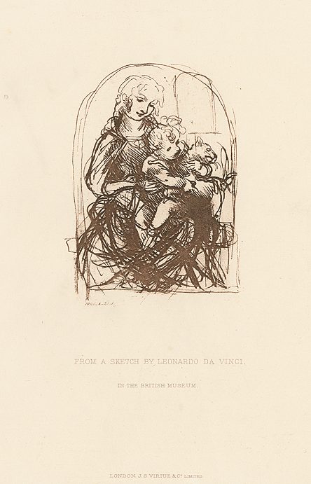 Leonardo Da Vinci, facsimile of a sketch, 1882