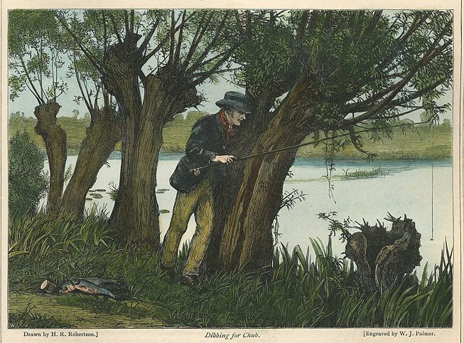 Oxfordshire, River Thames, Dibbing for Chub, 1873