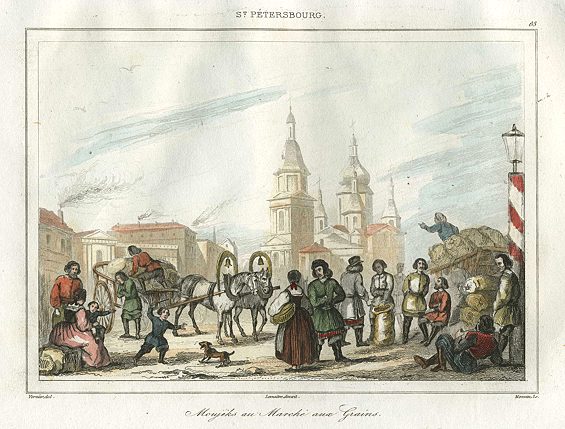 Russia, St.Petersburg, Grain Market, 1838