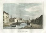 Russia, St.Petersburg, the Red Bridge, 1838