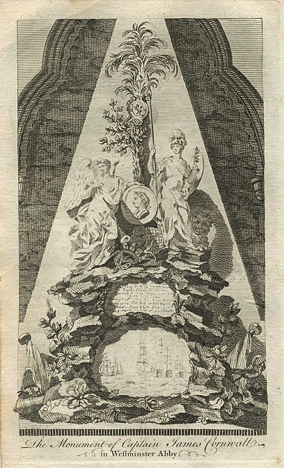 Westminster Abbey, Monument to Captain James Cornwall, 1790