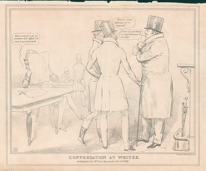 'Conversation at Whites', John Doyle, HB Sketches, December 30, 1830