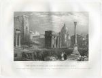 Italy, Rome, Column of Phocas & Arch of Septimus Severus, 1840