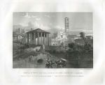 Italy, Rome, Temple of Vesta and Church of Santa Maria in Cosmedin, 1840