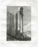 Italy, Rome, Columns of Jupiter Tonans & part of the Capitol, 1840