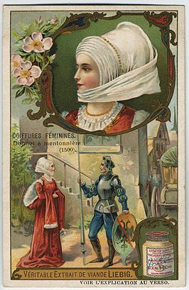 Liebig Vegetable Extract trade card, Coiffures fminines, 1909