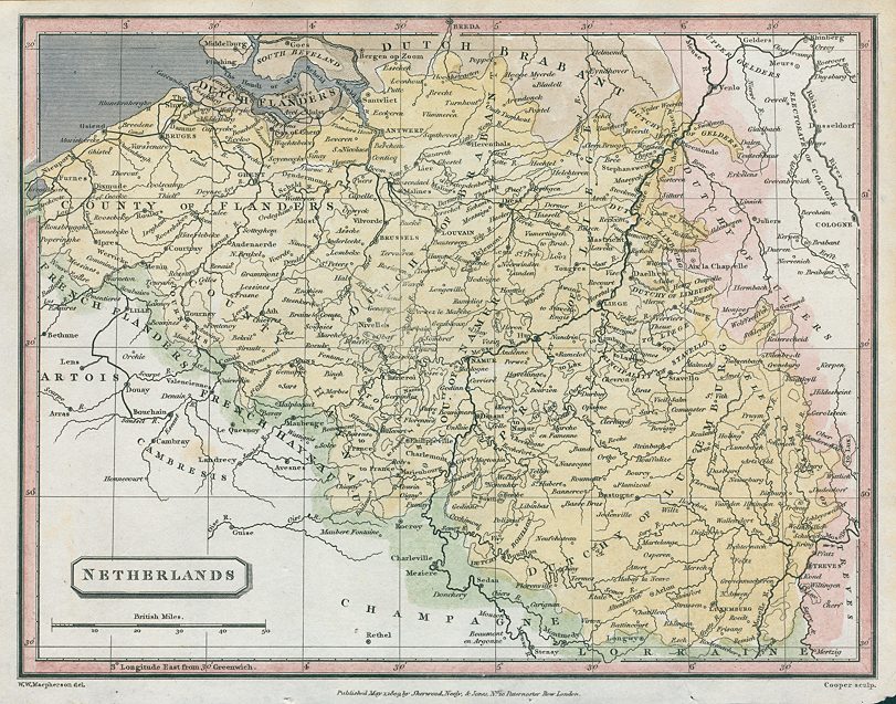 Belgium map, 1811