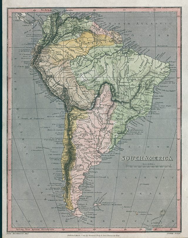 South America map, 1811